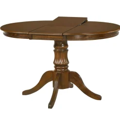 Garnero Arredamenti Tavoli In Legno|Tavoli Da Pranzo-Tavolo da pranzo allungabile rotondo 90/124cm scuro Circle Noce