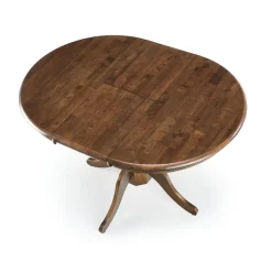 Garnero Arredamenti Tavoli In Legno|Tavoli Da Pranzo-Tavolo da pranzo allungabile rotondo 90/124cm scuro Circle Noce