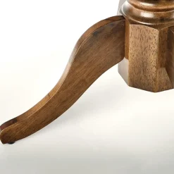 Garnero Arredamenti Tavoli In Legno|Tavoli Da Pranzo-Tavolo da pranzo allungabile rotondo 90/124cm scuro Circle Noce