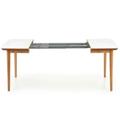 Garnero Arredamenti Tavoli In Legno|Tavoli Da Pranzo-Tavolo da pranzo allungabile 90/190cm bianco opaco rovere Mostar