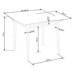 Garnero Arredamenti Tavoli In Legno|Tavoli Da Pranzo-Tavolo da pranzo allungabile 90/190cm bianco opaco rovere Mostar