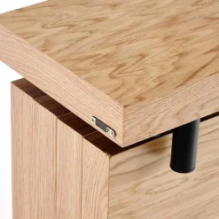 Garnero Arredamenti Tavoli In Legno|Tavoli Da Pranzo-Tavolo da pranzo allungabile moderno 100/300cm rovere nero Wally