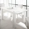 Garnero Arredamenti Tavoli Da Pranzo|Tavoli Allungabili-Tavolo da pranzo allungabile moderno 137/185cm bianco opaco Halston