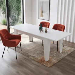 Garnero Arredamenti Tavoli Da Pranzo|Tavoli Allungabili-Tavolo da pranzo allungabile 160/220 cm moderno Orbis Bianco Opaco