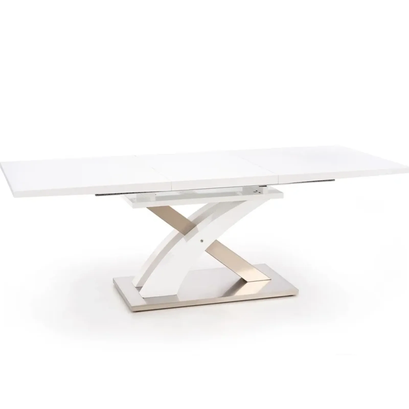 Garnero Arredamenti Tavoli In Legno|Tavoli Da Pranzo-Tavolo da pranzo allungabile 160/220cm moderno bianco lucido Iride Gihome® Bianco Lucido - Argento