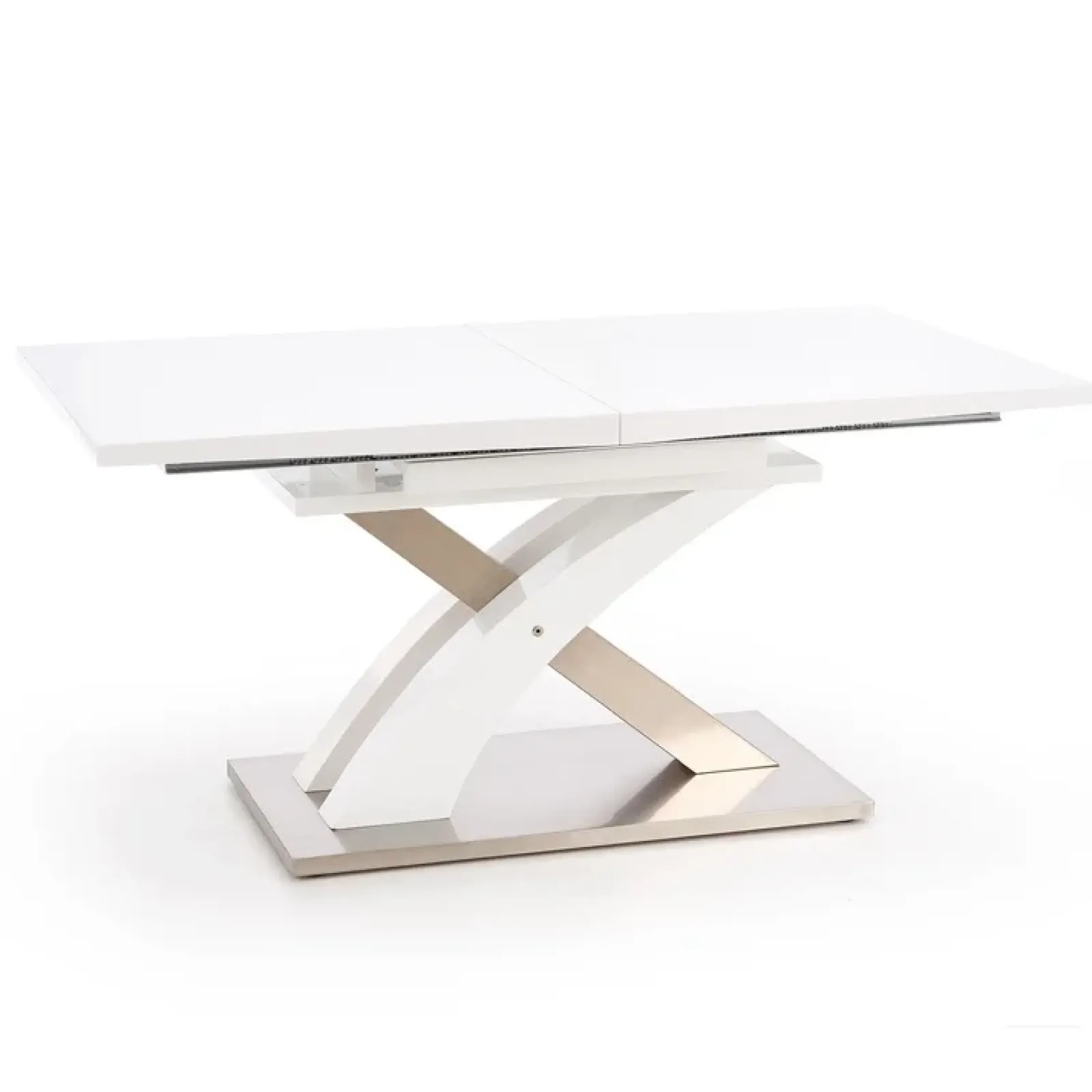 Garnero Arredamenti Tavoli In Legno|Tavoli Da Pranzo-Tavolo da pranzo allungabile 160/220cm moderno bianco lucido Iride Gihome® Bianco Lucido - Argento