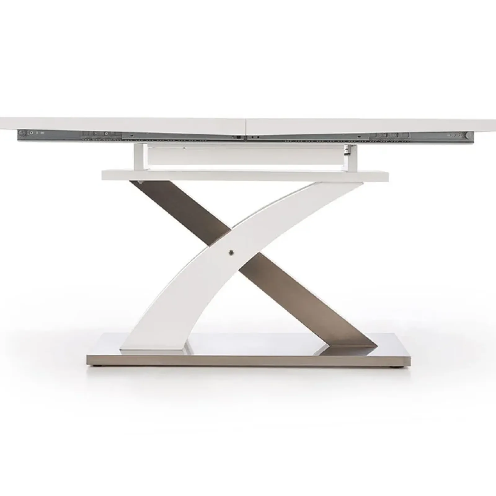 Garnero Arredamenti Tavoli In Legno|Tavoli Da Pranzo-Tavolo da pranzo allungabile 160/220cm moderno bianco lucido Iride Gihome® Bianco Lucido - Argento