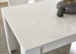 Garnero Arredamenti Tavoli In Legno|Tavoli Da Pranzo-Tavolo da pranzo allungabile 180/228cm bianco laccato lucido Paradise Bianco Lucido