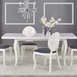 Garnero Arredamenti Tavoli Da Pranzo|Tavoli Allungabili-Tavolo da pranzo allungabile moderno 160/240cm bianco Lovoon