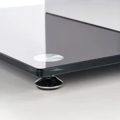 Garnero Arredamenti Tavoli In Vetro|Tavoli Da Pranzo-Tavolo da pranzo in vetro moderno 150x90cm bianco nero Ninfea