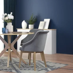 Garnero Arredamenti Tavoli In Legno|Tavoli Da Pranzo-Tavolo da pranzo rotondo moderno 120x120cm rovere naturale Corinto