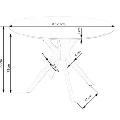 Garnero Arredamenti Tavoli In Legno|Tavoli Da Pranzo-Tavolo da pranzo rotondo moderno 120x120cm rovere naturale Corinto