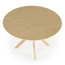 Garnero Arredamenti Tavoli In Legno|Tavoli Da Pranzo-Tavolo da pranzo rotondo moderno 120x120cm rovere naturale Corinto