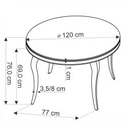 Garnero Arredamenti Tavoli In Vetro|Tavoli Da Pranzo-Tavolo da pranzo rotondo 120cm vetro nero cromato oro Selim Nero - Oro