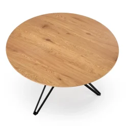 Garnero Arredamenti Tavoli In Legno|Tavoli Da Pranzo-Tavolo da pranzo rotondo 120x120cm rovere dorato nero Margherita Gihome® Rovere - Nero