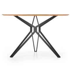 Garnero Arredamenti Tavoli In Legno|Tavoli Da Pranzo-Tavolo da pranzo rotondo 120x120cm rovere dorato nero Margherita Gihome® Rovere - Nero