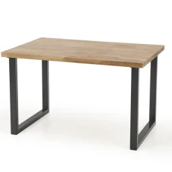 Garnero Arredamenti Tavoli In Legno|Tavoli Da Pranzo-Tavolo da pranzo 140x85cm rovere massello acciaio nero Preston