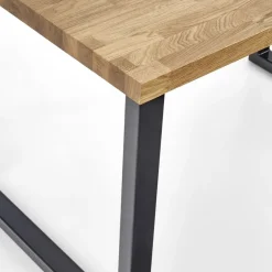 Garnero Arredamenti Tavoli In Legno|Tavoli Da Pranzo-Tavolo da pranzo 140x85cm rovere massello acciaio nero Preston