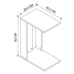 Garnero Arredamenti Tavolini Moderni|Tavolini Moderni-Tavolo da salotto con ruote 42x62cm antracite rovere Devon