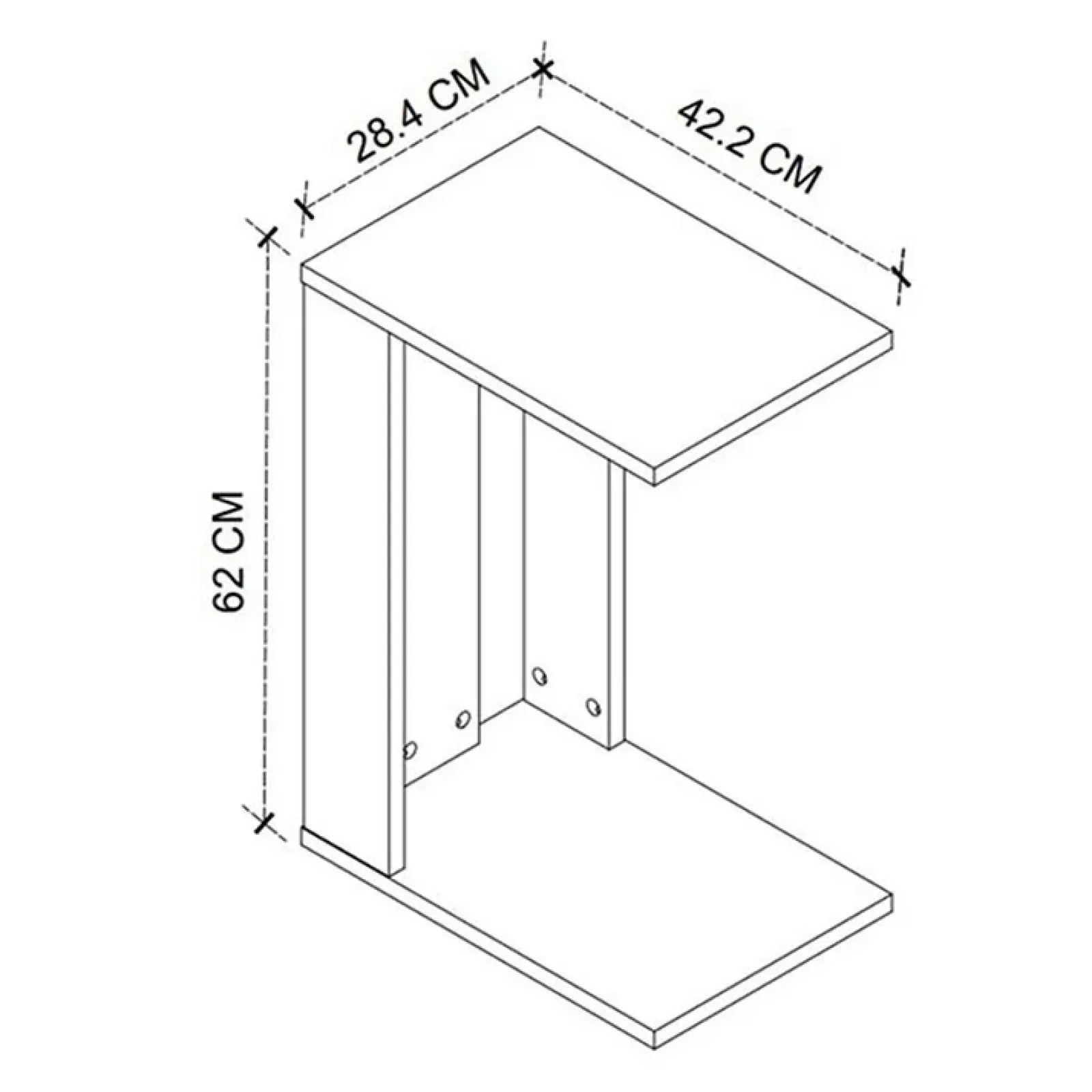 Garnero Arredamenti Tavolini Moderni|Tavolini Moderni-Tavolo da salotto con ruote 42x62cm antracite rovere Devon