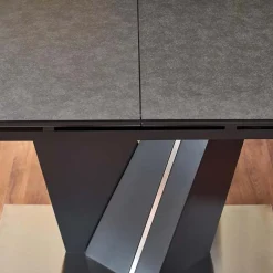 Garnero Arredamenti Tavoli Da Pranzo|Tavoli Allungabili-Tavolo in vetro allungabile moderno 160/200cm grigio scuro Curtis