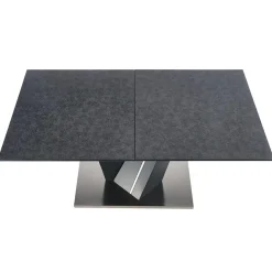 Garnero Arredamenti Tavoli Da Pranzo|Tavoli Allungabili-Tavolo in vetro allungabile moderno 160/200cm grigio scuro Curtis