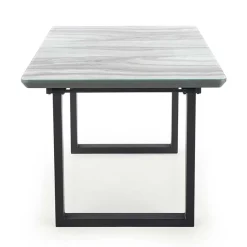 Garnero Arredamenti Tavoli Da Pranzo|Tavoli Allungabili-Tavolo in vetro 160/200cm allungabile marmo bianco grigio Jeff