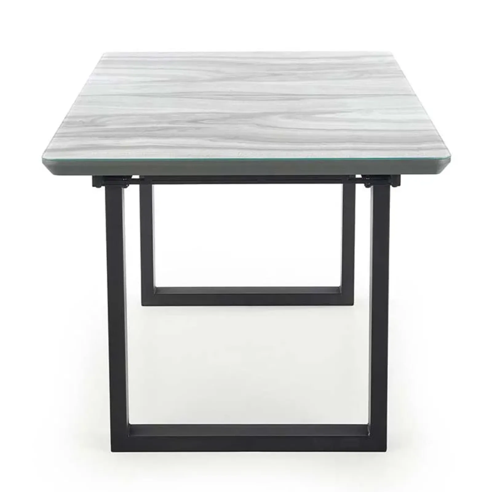 Garnero Arredamenti Tavoli Da Pranzo|Tavoli Allungabili-Tavolo in vetro 160/200cm allungabile marmo bianco grigio Jeff