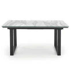 Garnero Arredamenti Tavoli Da Pranzo|Tavoli Allungabili-Tavolo in vetro 160/200cm allungabile marmo bianco grigio Jeff