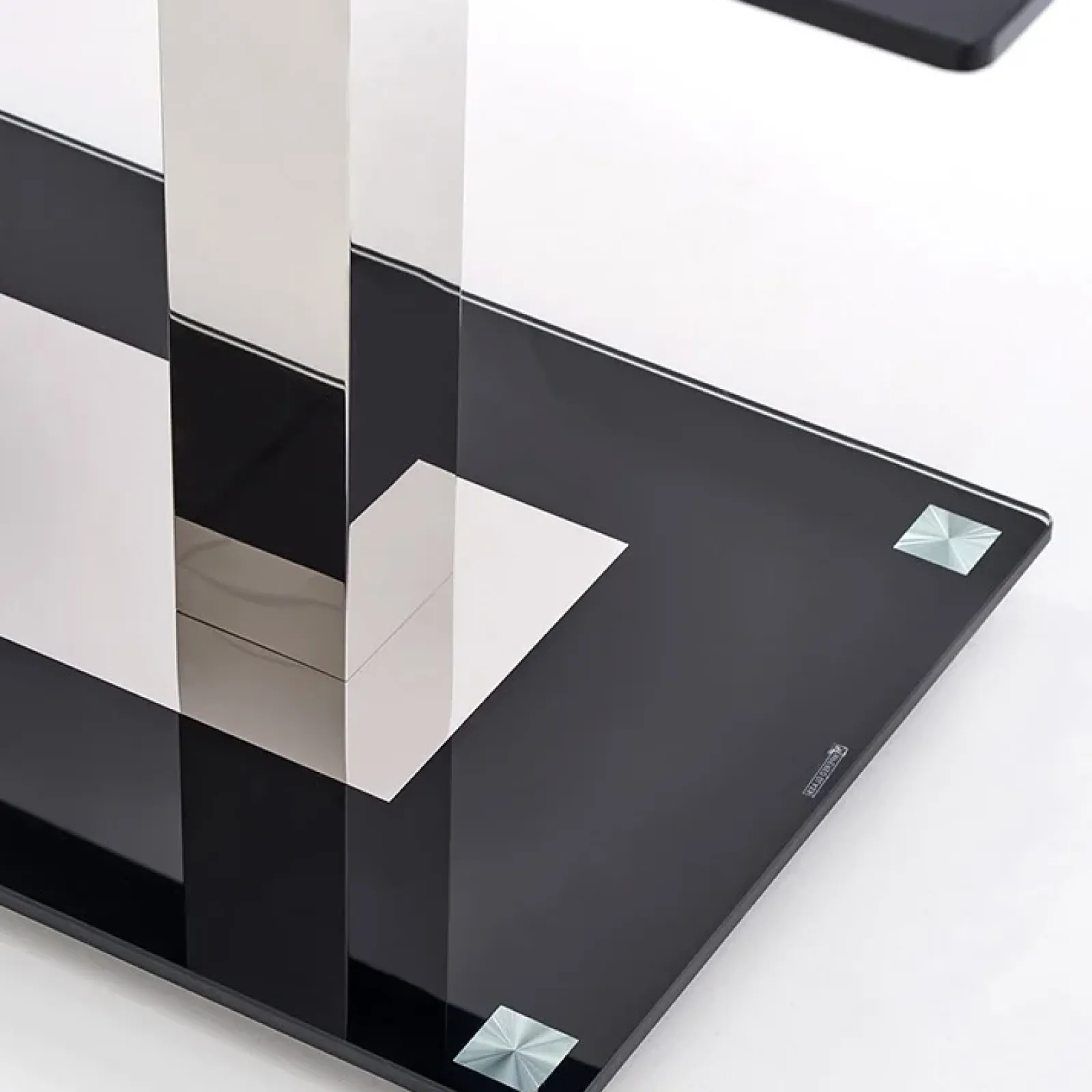 Garnero Arredamenti Tavoli In Vetro|Tavoli Da Pranzo-Tavolo in vetro nero moderno 130x80cm acciaio cromato Ceres