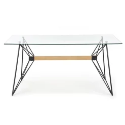 Garnero Arredamenti Tavoli In Vetro|Tavoli Da Pranzo-Tavolo in vetro 160x80cm acciaio nero Acer Gihome®