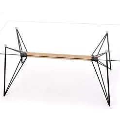 Garnero Arredamenti Tavoli In Vetro|Tavoli Da Pranzo-Tavolo in vetro 160x80cm acciaio nero Acer Gihome®