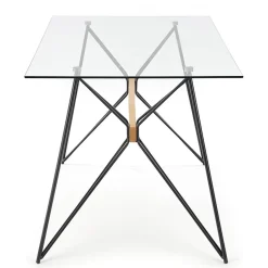 Garnero Arredamenti Tavoli In Vetro|Tavoli Da Pranzo-Tavolo in vetro 160x80cm acciaio nero Acer Gihome®