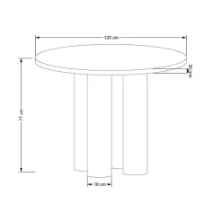 Garnero Arredamenti Tavoli In Legno|Tavoli Da Pranzo-Tavolo moderno rotondo 120/77cm rovere Canberra