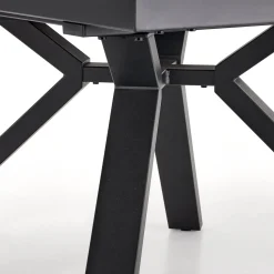 Garnero Arredamenti Tavoli Rotondi|Tavoli Da Pranzo-Tavolo rotondo allungabile 130/180cm vetro effetto marmo bianco nero Galact