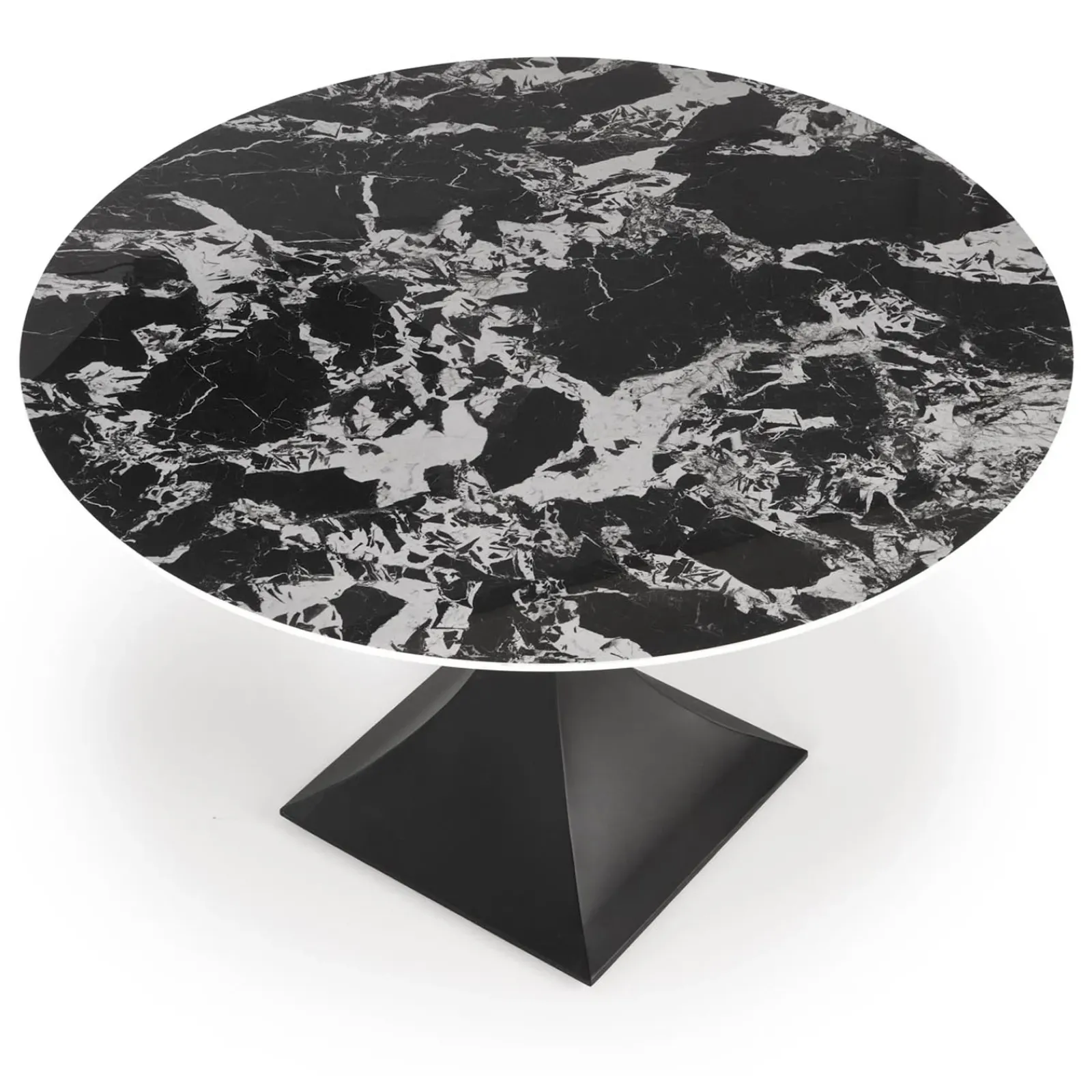 Garnero Arredamenti Tavoli Rotondi|Tavoli Da Pranzo-Tavolo rotondo 120cm moderno effetto marmo nero Anul