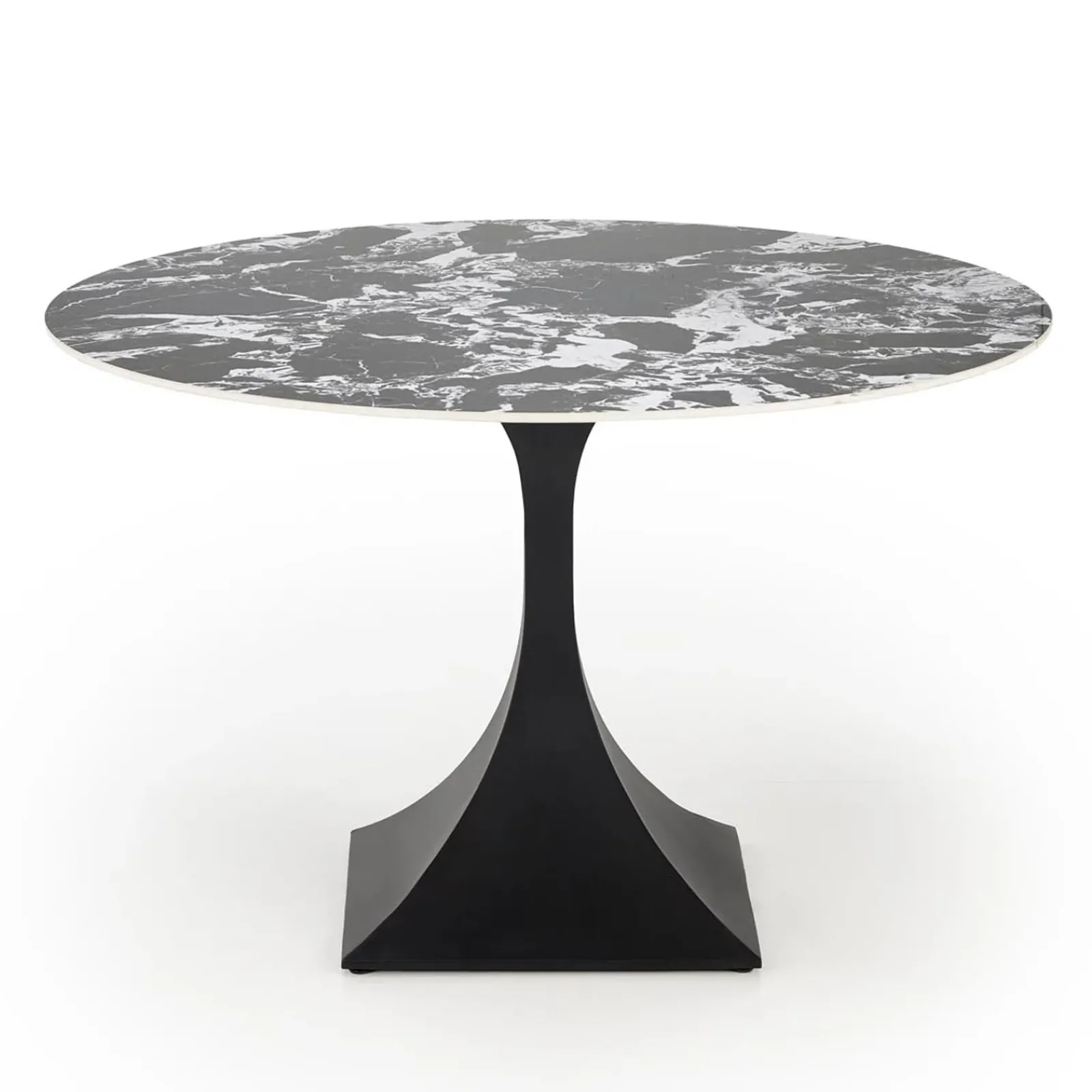 Garnero Arredamenti Tavoli Rotondi|Tavoli Da Pranzo-Tavolo rotondo 120cm moderno effetto marmo nero Anul