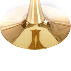 Garnero Arredamenti Tavoli Laccati|Tavoli Da Pranzo-Tavolo rotondo da sala 90x75cm marmo bianco effetto oro Rosselli