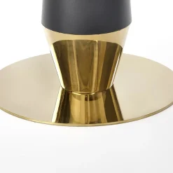 Garnero Arredamenti Tavoli Laccati|Tavoli Da Pranzo-Tavolo rotondo moderno 59x74cm marmo nero oro Lugana