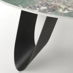 Garnero Arredamenti Tavoli Rotondi|Tavoli Da Pranzo-Tavolo rotondo 135x135cm moderno marmo verde nero Marmolada