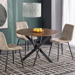 Garnero Arredamenti Tavoli Rotondi|Tavoli Da Pranzo-Tavolo rotondo 100x100cm moderno noce nero Dormelada Noce - Nero