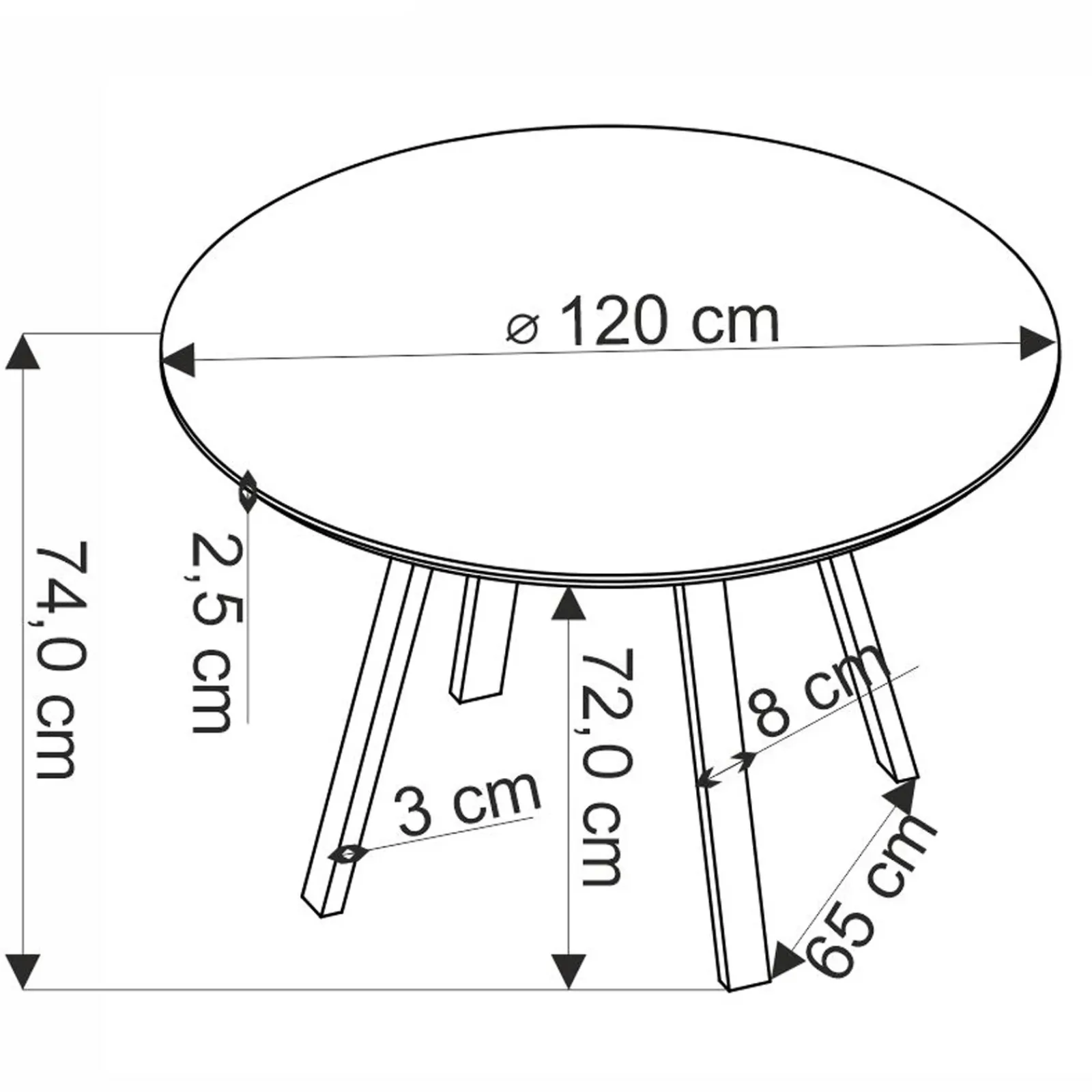 Garnero Arredamenti Tavoli Rotondi|Tavoli Da Pranzo-Tavolo rotondo 120x120cm moderno rovere noce nero Camomilla