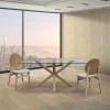 Garnero Arredamenti Tavoli In Vetro|Tavoli Da Pranzo-Tavolo 160x90 cm da interno in vetro rovere Edra