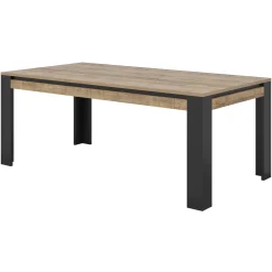 Garnero Arredamenti Tavoli Da Pranzo-Tavolo 195x100 cm moderno rovere rustico nero Ilyssa