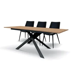 Garnero Arredamenti Tavoli In Legno|Tavoli Da Pranzo-Tavolo 180x90 cm rovere rustico metallo Gaya