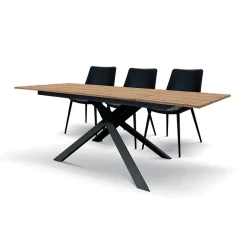 Garnero Arredamenti Tavoli In Legno|Tavoli Da Pranzo-Tavolo 160x90 cm rovere rustico metallo Gaya