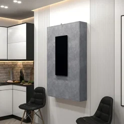 Garnero Arredamenti Tavoli Da Cucina|Tavoli Da Pranzo-Tavolo 135x203cm a scomparsa moderno rettangolare cemento nero Hope Cemento - Nero