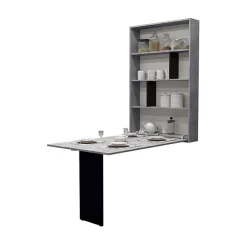 Garnero Arredamenti Tavoli Da Cucina|Tavoli Da Pranzo-Tavolo 135x203cm a scomparsa moderno rettangolare cemento nero Hope Cemento - Nero