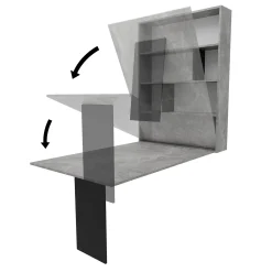 Garnero Arredamenti Tavoli Da Cucina|Tavoli Da Pranzo-Tavolo 135x203cm a scomparsa moderno rettangolare cemento nero Hope Cemento - Nero