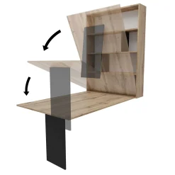 Garnero Arredamenti Tavoli Da Cucina|Tavoli Da Pranzo-Tavolo 135x203cm a scomparsa moderno rettangolare rovere nero Hope Nero Opaco - Rovere